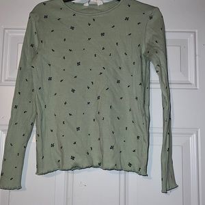 Girls size 10 sage green long sleeve top